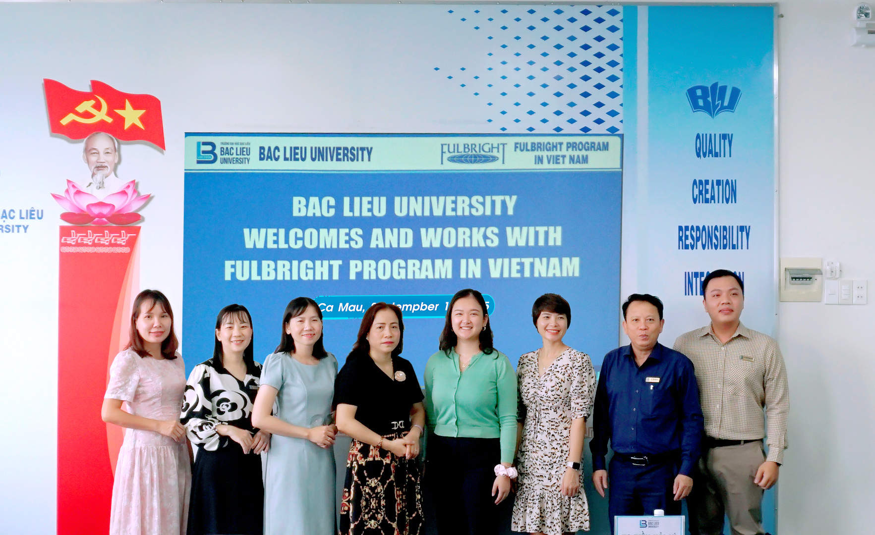 Trường Đại học Bạc Liêu tiếp đón và làm việc với Chương trình Fulbright Hoa Kỳ tại Việt Nam và các Trợ giảng tiếng Anh Fulbright
